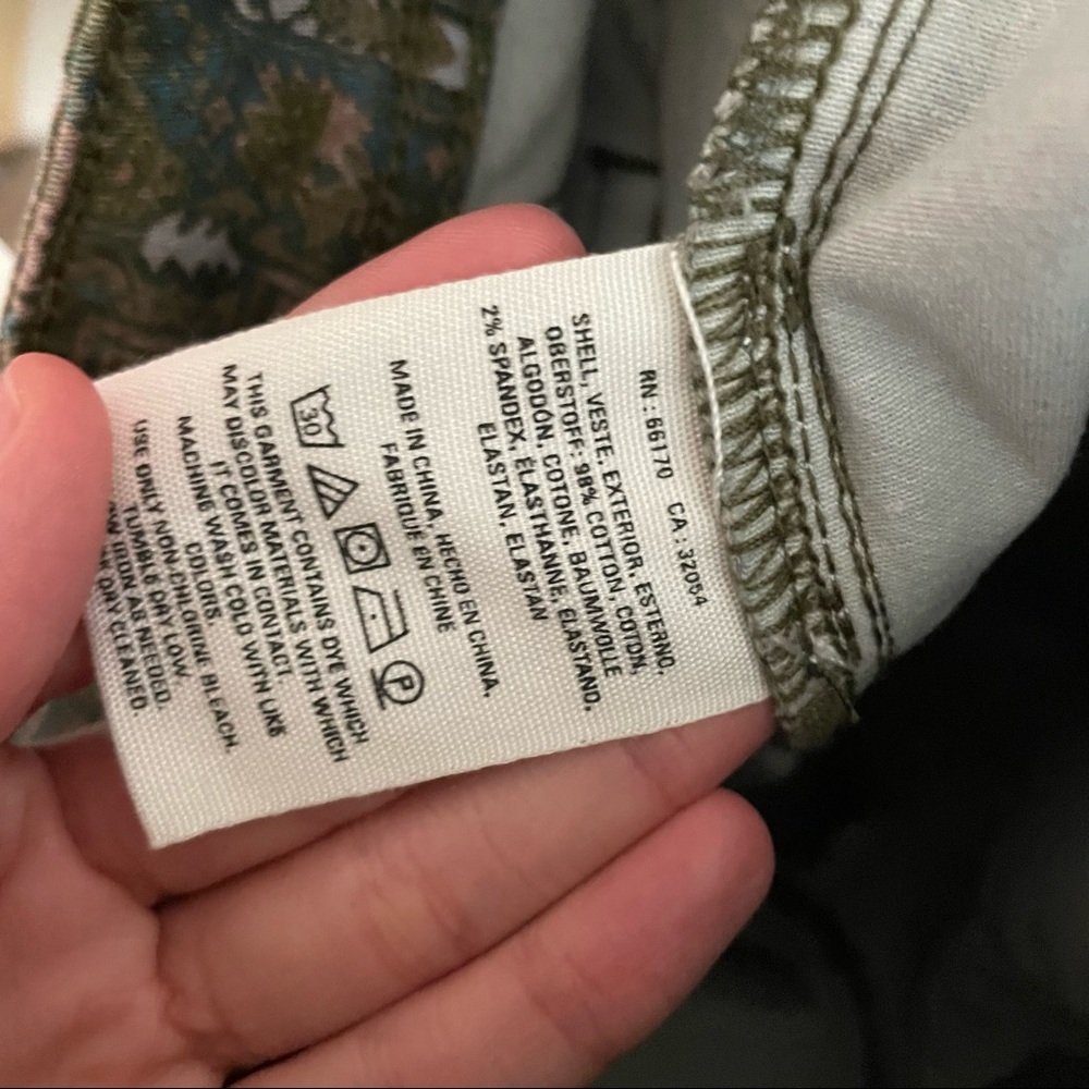 Anthropologie Cadet Slim Utility Pants Green Olive Multicolor Aztec print - Picture 11 of 16
